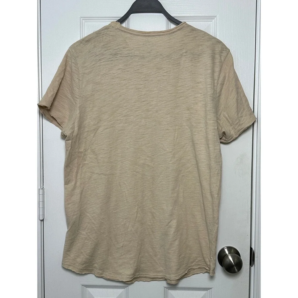 Hollister California Men's Size Large Tan Heathered Logo T Shirt Cotton - Picture 2 of 8